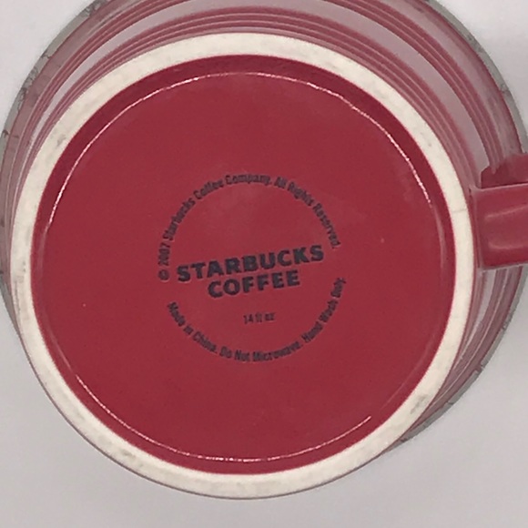 Starbucks Mug 2007 Red with gold rim coffee mug - Picture 6 of 8